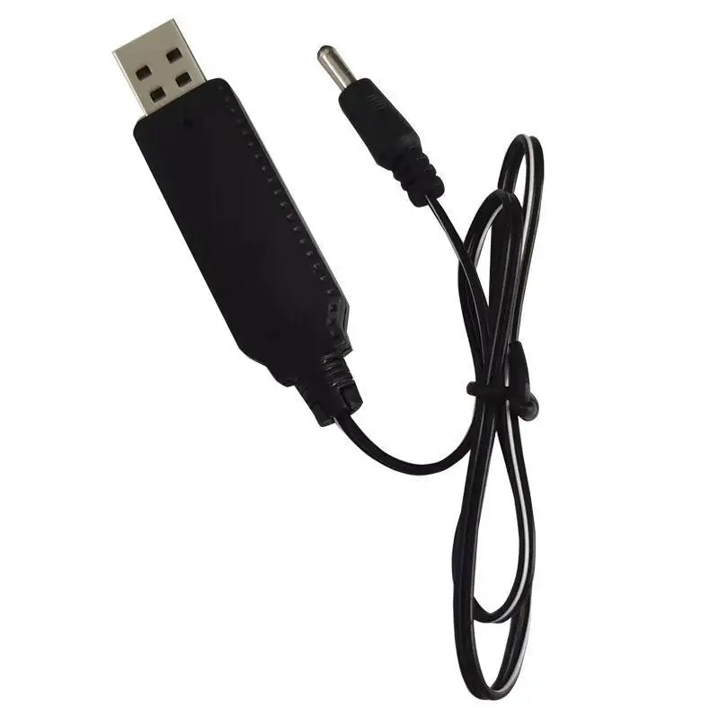 3.7V USB Charging Cable 3.5mm DC Plug Power Line with Power Off Indicator 1/5Pcs for Mini Fan Flashlight Charging