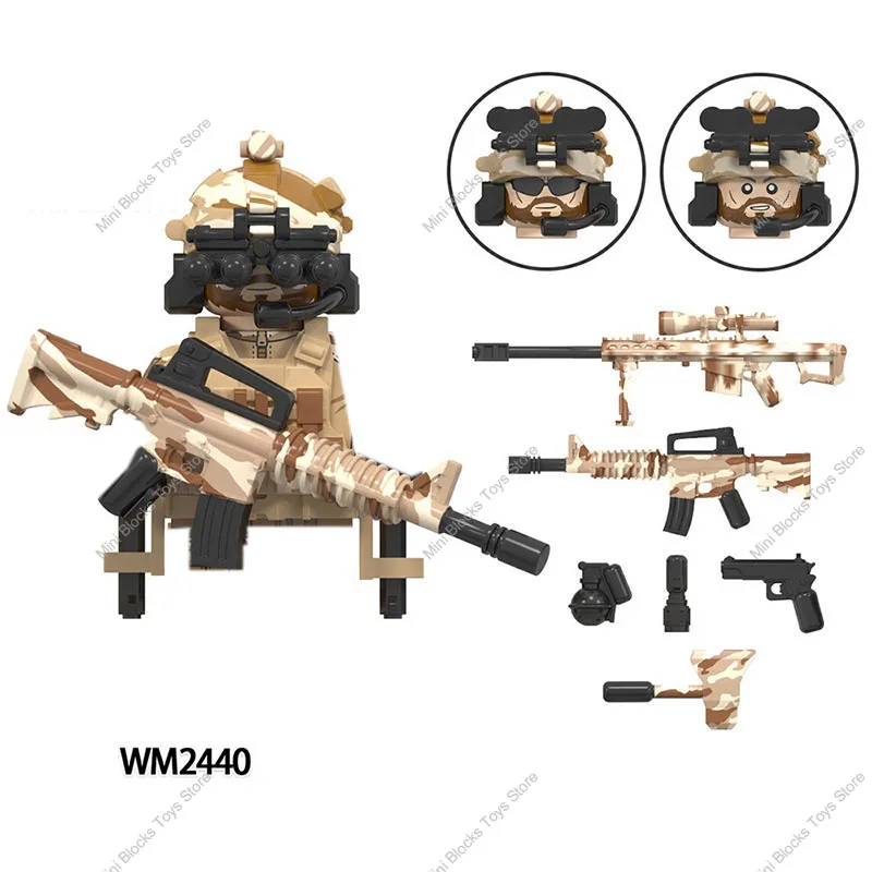 WM6147 tropas de camuflaje militar, nieve, KSK, SSO, fuerzas especiales, Mini bloques de construcción, figuras, juguetes para niños