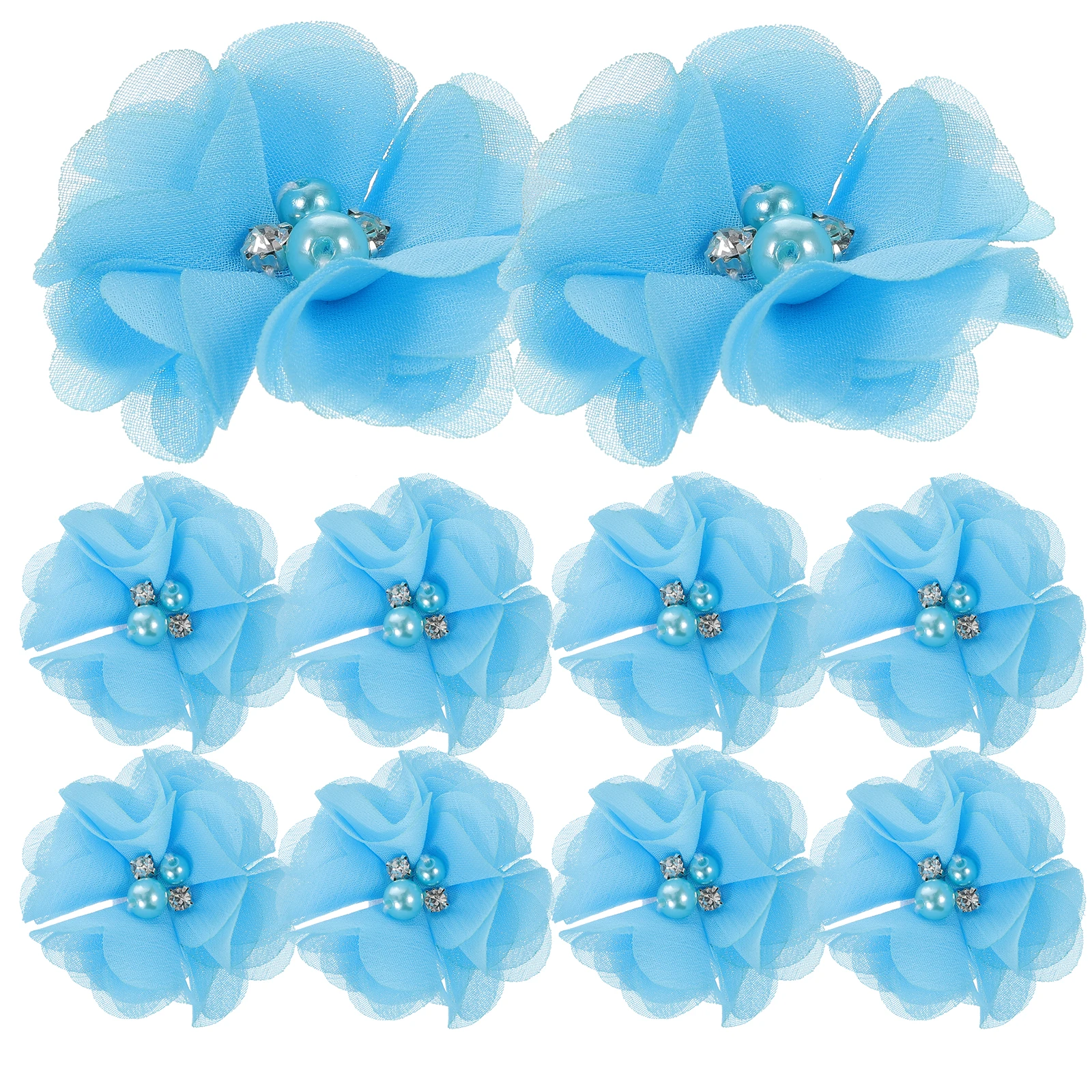 

30 Pcs Pearl Multi Function Craft Flower Appliques Chiffon Flowers for Sewing DIY Craft Supplies Multi function Decorative