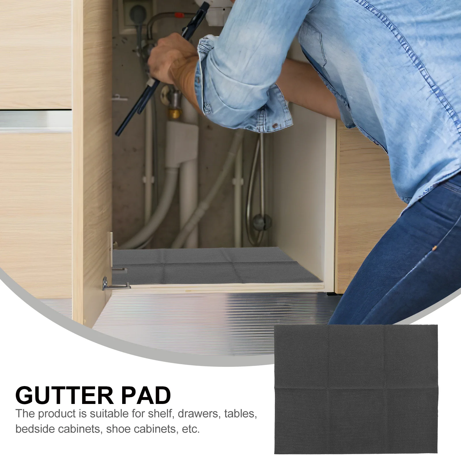 Waterproof Under Sink Mat Kitchen Cabinet Liner Washable Drawer Pad Multi-Functional Easy Clean Protect Furniture