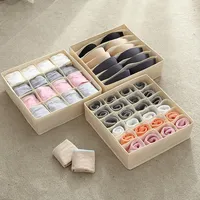 luluhut washable underwear storage box foldable 7 16 24 grids bras socks drawer organizer Multi-function home storage organizer