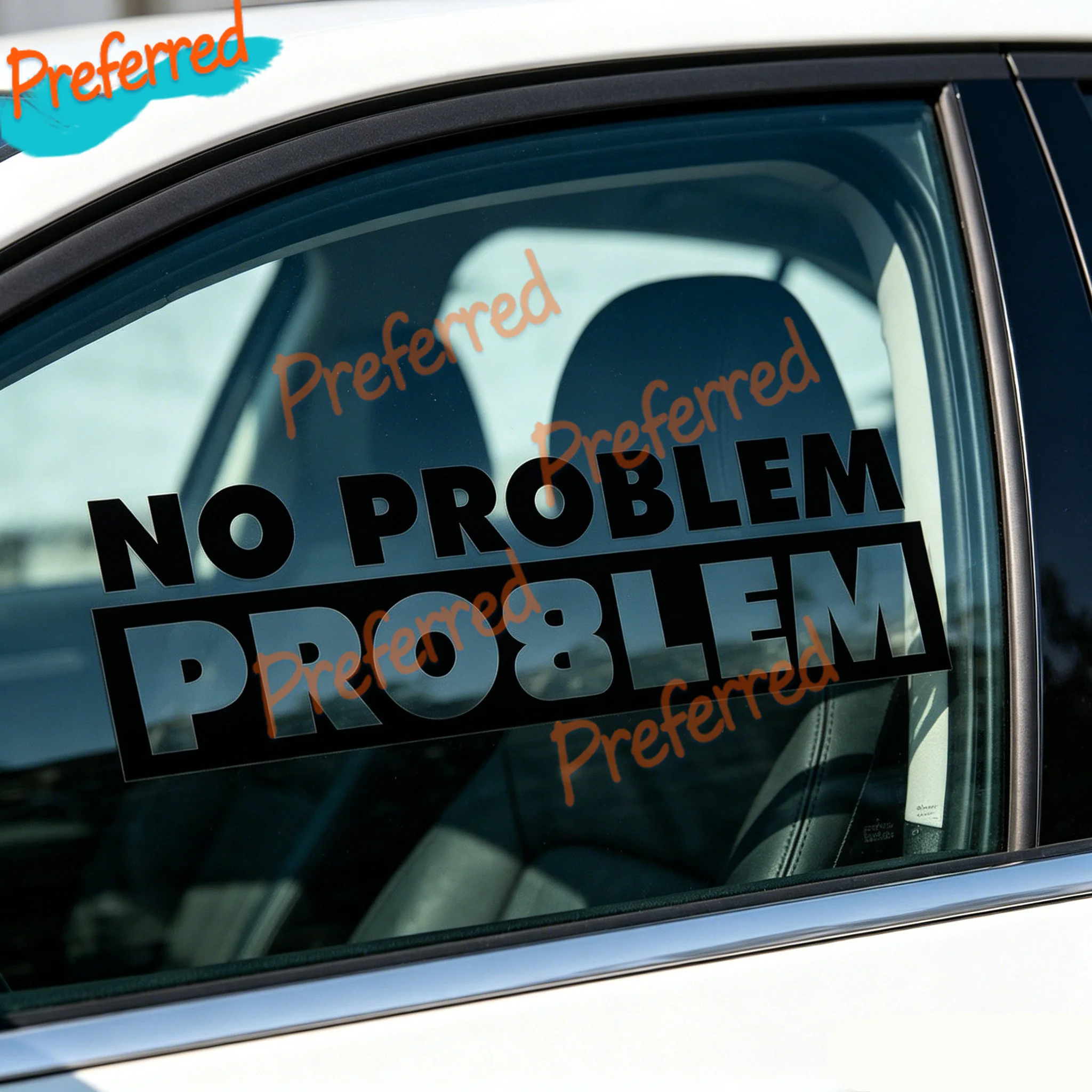 2x No Problem Bumper Stickers, Car and Truck Decals - Customizable in Any Sticker Size - No Background