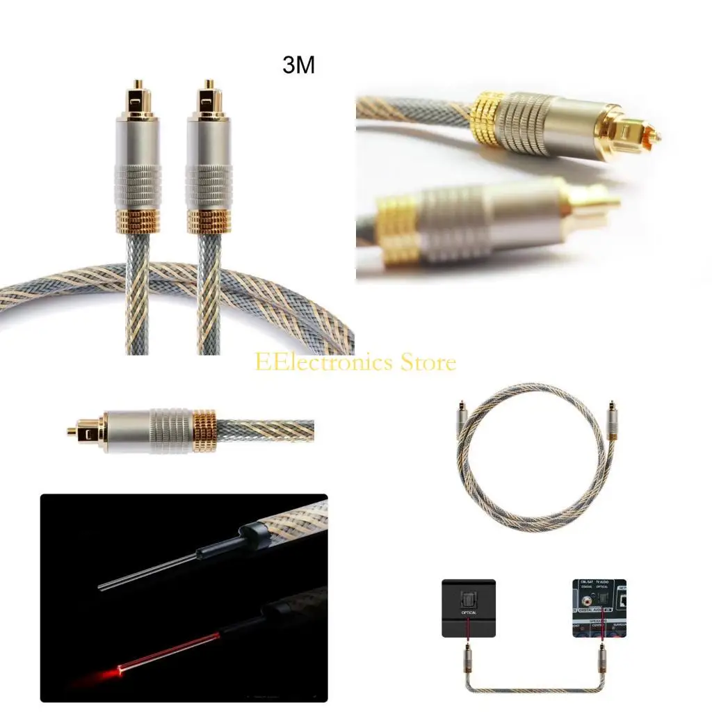 B03C Digital Sound SPDIF Optical Cable Fiber Optical Audio Cable Male to Male for Home Theater Soundbar TV Projector
