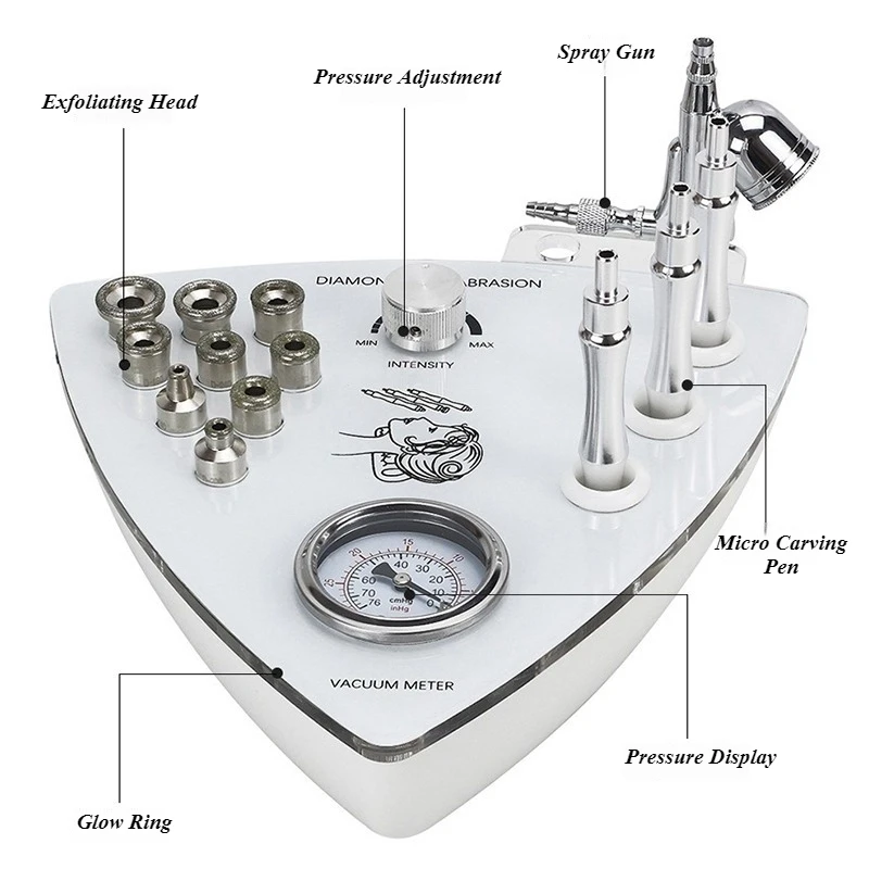 Aparatos de limpieza Facial, máquina eléctrica de cepillo Facial, cuidado de la piel, máquinas de Dermoabrasión de diamante, dispositivo de belleza de limpieza en aerosol