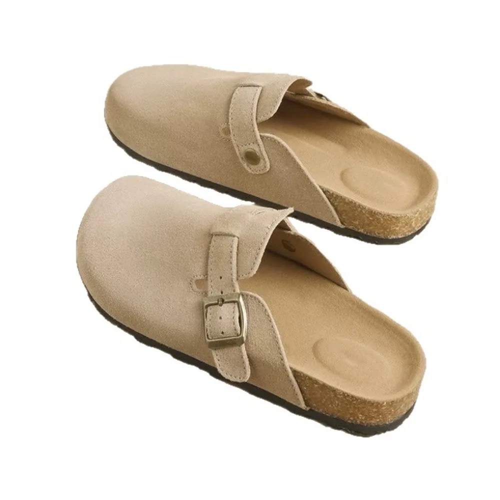 35-43 حجم جديد وصول المرأة البقرة المدبوغ النعال الفلين وحيد ربيع الخريف أنيق الرجعية زلة مقاومة النعال النسائية غير رسمية #5