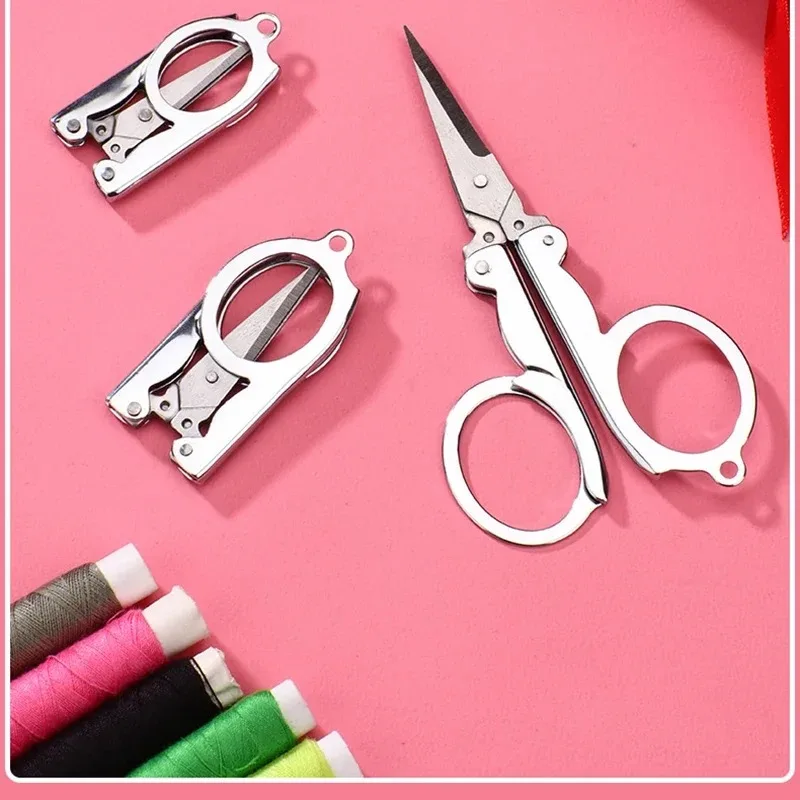 Embroidery Scissor Thread Tailor Scissors Sharp Blade Emergency Mini Foldable Folding Scissors Pocket Travel Small Crafts Travel