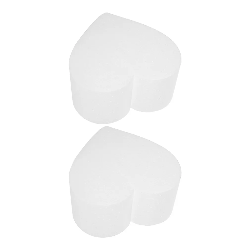 2Pcs Heart Shaped Foam Cake Dummy Baking Mold Practice Fondant Decorating Skill Training Valentines Wedding Display