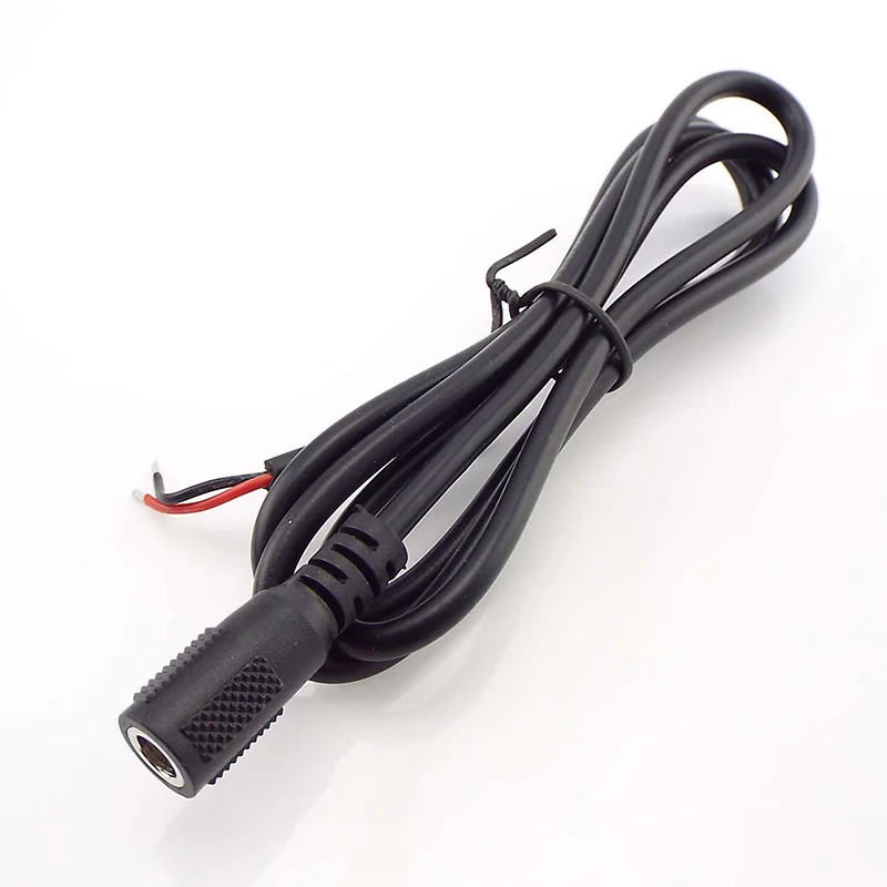 1/4pcs 5.5x2.1MM 22AWG Right angle 90 degrees DC MALE female Power Plug supply extend Cable Black Charging Connector Elbow