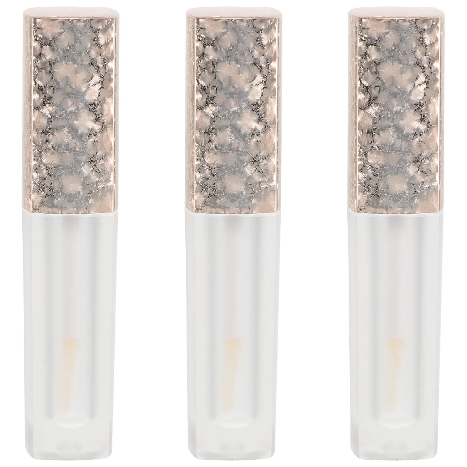 

3Pcs Lip Gloss Tubes Empty Premium Plastic DIY Lip Balm Containers Refillable Travel Accessories Lipstick Making Kit