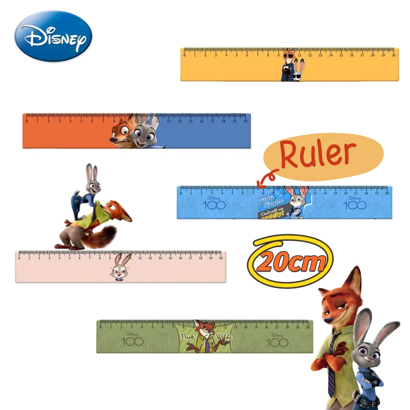 Disney judy e nick anime dos desenhos animados bonito anime padrão régua, criativo kawaii feminino régua acrílica, estudante papelaria atacado
