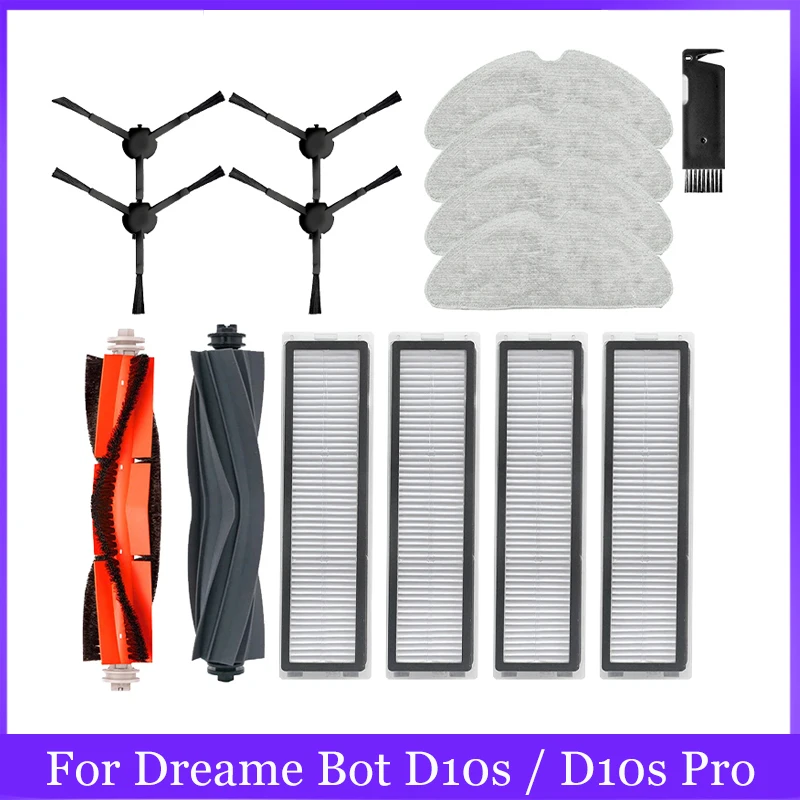 For Dreame Bot D10s / D10s Pro Robot Vacuum Cleaner Roller Main Side Brush Hepa Filter Mop Pad Spare Parts Accessories