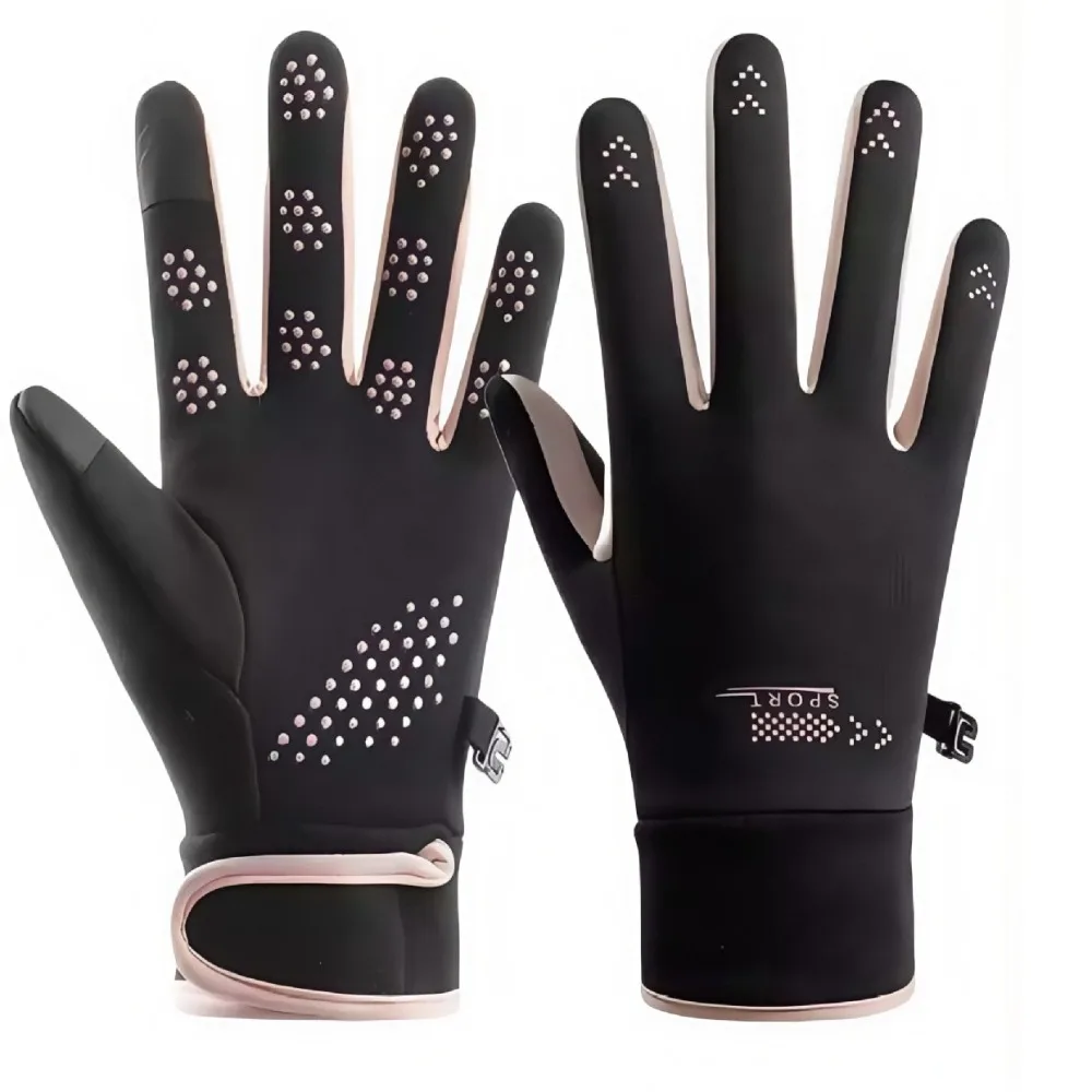 Outdoor-Sporthandschuhe, Winter, Thermo-Touchscreen, winddicht, kältebeständig, mit Fleece-Futter für Radfahren, Skifahren, Motorradfahren