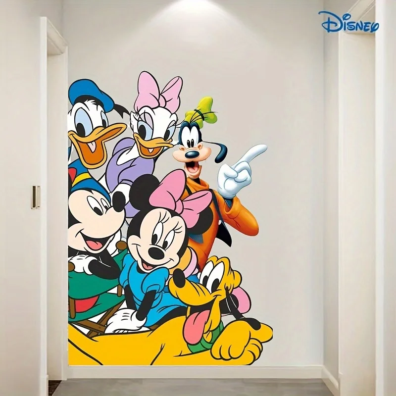 1 ملصق حائط لطيف ميكي وميني والأصدقاء من ديزني، مقاوم للماء وذاتي اللصق، مناسب للديكور الداخلي، اختيار هدية مثالي لأعياد الميلاد للأصدقاء والعائلة #4