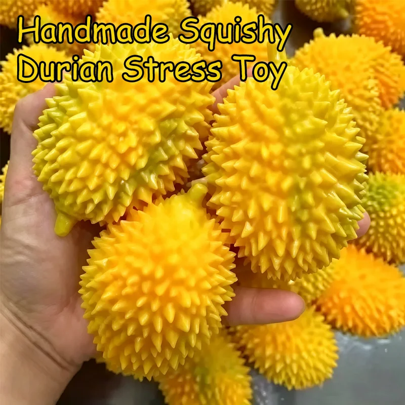 Handmade Crunchy Squishy Durian Stress Ball Squeeze Finger Relax Toy Squishy Fidget Ball ASMR Sensory Stress Relief Toy