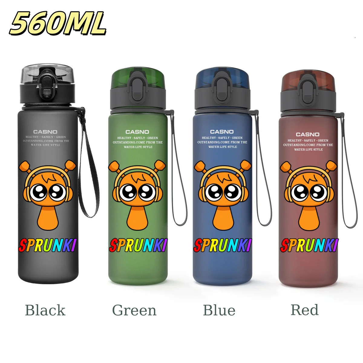 560ml garrafa de água esportiva anti queda à prova de vazamento plástico portátil beber copo adequado para viagens ao ar livre acampamento fitness esportes