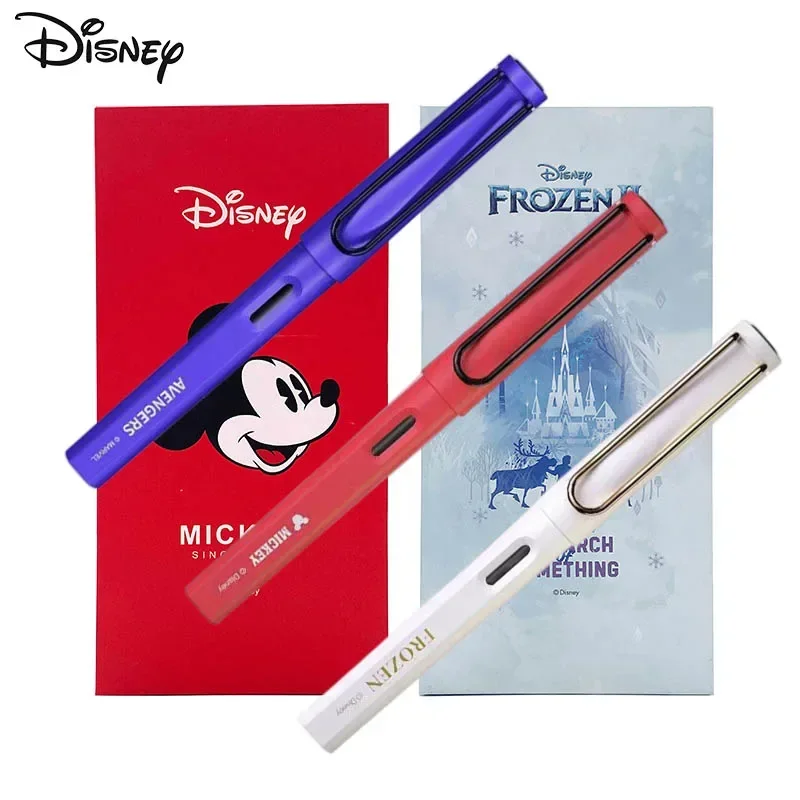 

Disney Mickey Mouse Pens Frozen 2 Elsa Captain America Black Ink Nib Signature Figures Fountain Pen Children Stationery Supplies