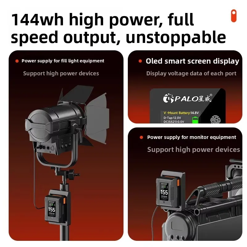 In Stock 10Ah BP-155 V Mount V Lock BP Portable Battery with Fast Charge Cable for Sony Camcorder Camera Video Light Blackmagic