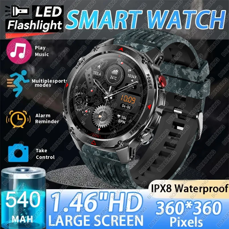 

Новые военные смарт-часы T-Rex 3, мужские 3ATM, водонепроницаемые, GPS, траектория, компас, спортивный фитнес-трекер, HD BT, браслет с пульсометром