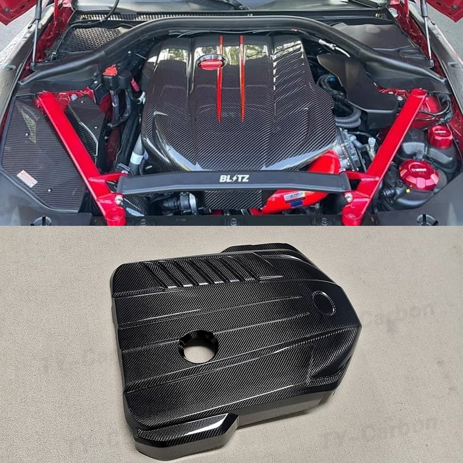 

Автомобильный Стайлинг для Toyota Supra A90 2019+, комплект OEM крышки двигателя из углеродного волокна, сменная глянцевая отделка, внутренняя тюнинговая часть для дрифта