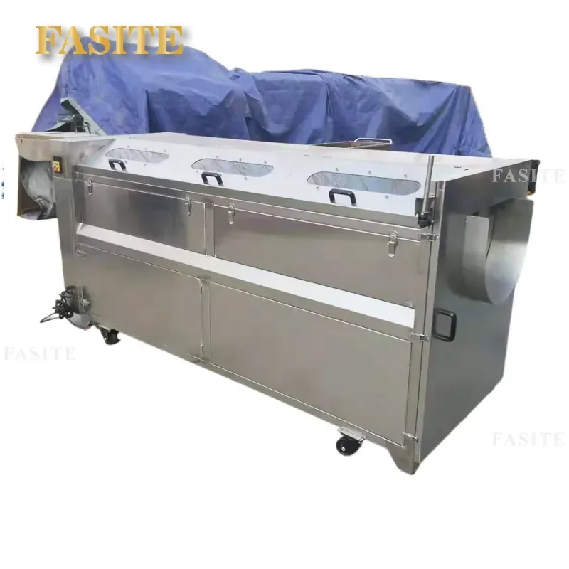 For Automatic Brush Peeling Cleaning Machine Sweet Potato Carrot Spiral Peeler Equipment High Efficiency Vegetable Fruit Skin