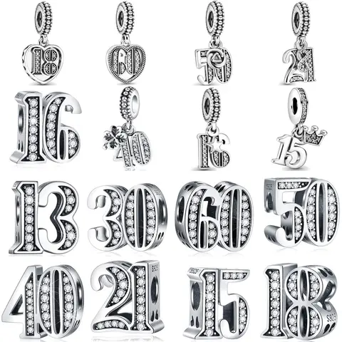 Hot selling 925 Silver 15 16 18 21 30 40 Pendant Beads Wearing Bracelets Women's Jewelry Diy Accessories Charm Jewelry