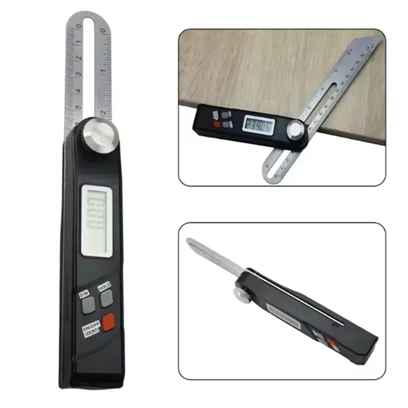 ABBP-Stainless Steel Digital Protractor Gauge 360 Degree Electronic Level Digital Angle Finder Protractor Measuring Tool