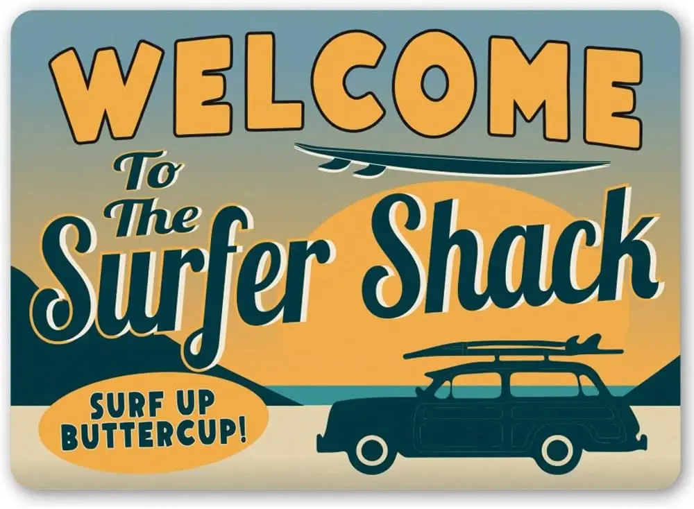 Welcome To Surf Shack Sign, Custom Surf Sign, Custom Surf Gift, Surfer Gift, Beach Surfer Gift, Retro Surf Sign, Surfer Decor, S