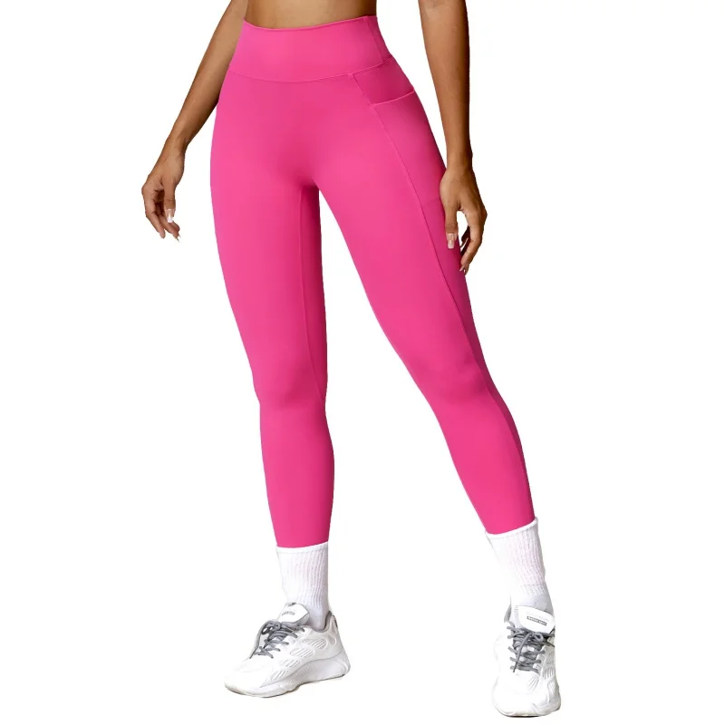 

Quick-Drying Skinny Hip Raise Yoga Pants Brushed High Waist Fitness Pants Outer Wear Running Sports Leggings8524