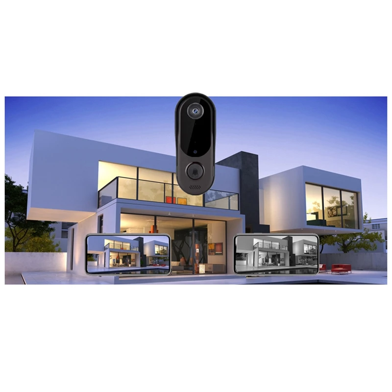 Smart Home Security Doorbell Camera WiFi Video 2Way Audio Door Bell Wireless WiFi Doorbell Night Vision for Home/Office