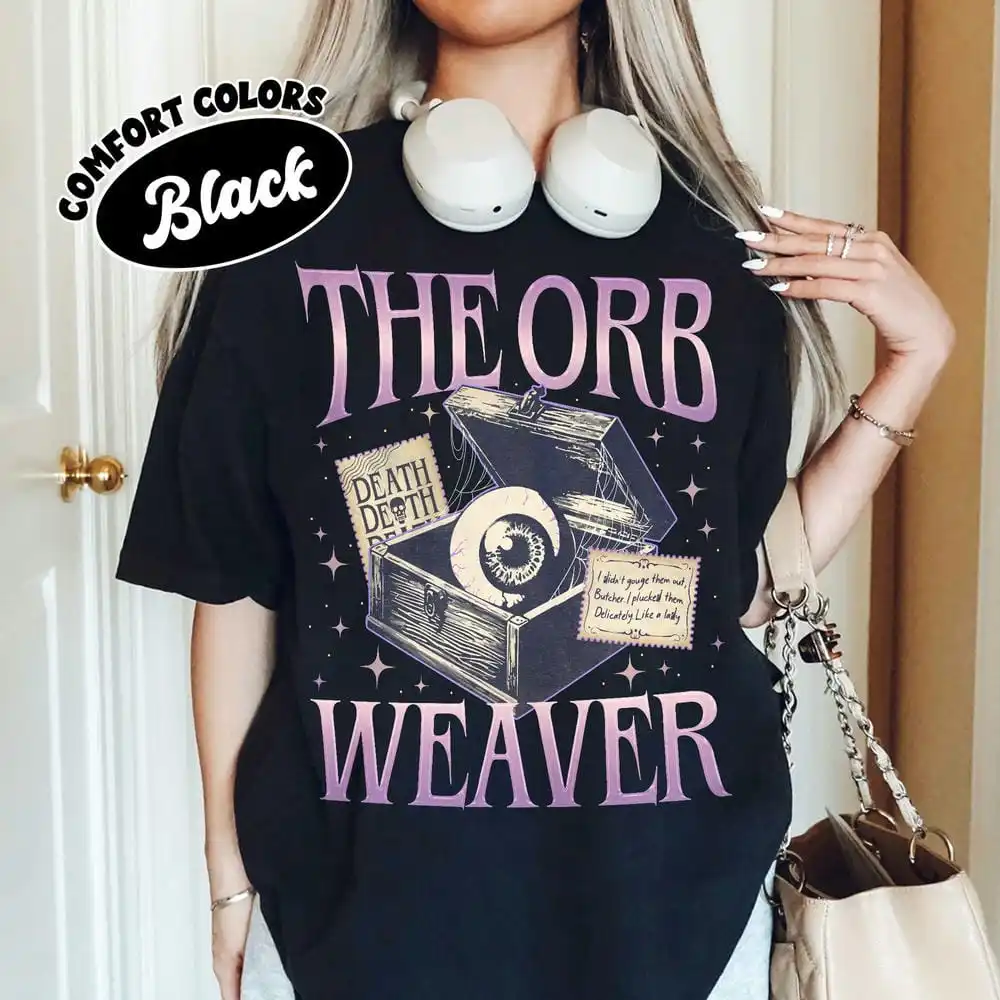 قميص مريح لمحبي الرومانسي الداكن Brynne Inspired Book Tee The Orb Weaver هدية لمحبي الكتب Y2K ملابس الشارع العصرية اليومية