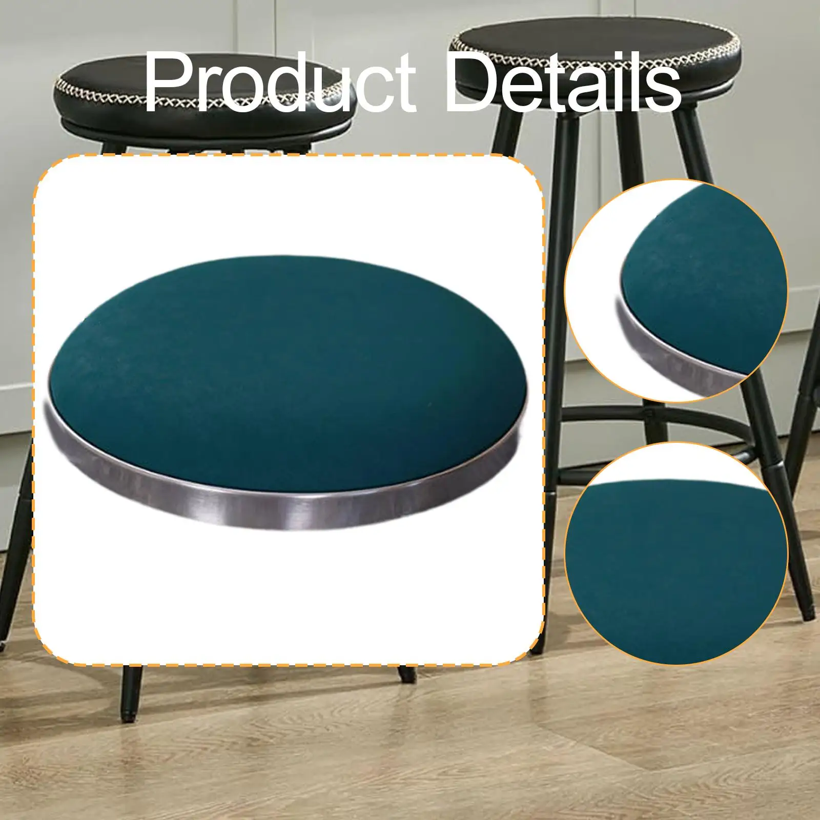 Almofada de assento redonda para banqueta de bar, acessório para cadeira superior, fácil instalação, substituição redonda para barbearia, cozinha