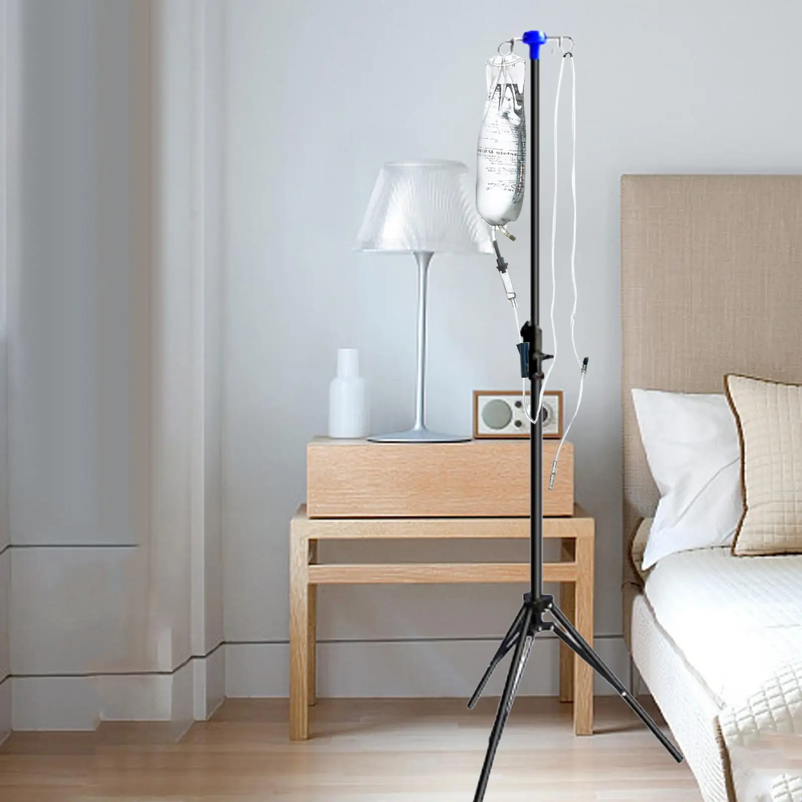 Infusion Stand 75cm-210cm Adjustable IV Stand for Families Nursing Homes IV Bag Stand Metal Fixed Base Home Care