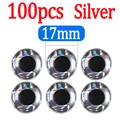 100pcs Silver 17mm