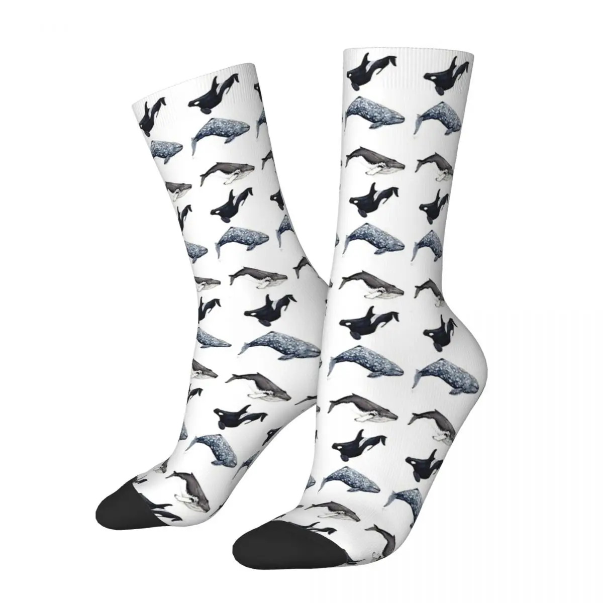 Humpback Orcinus Orca Whale Dolphin Socks Male Mens Women Summer Stockings Harajuku