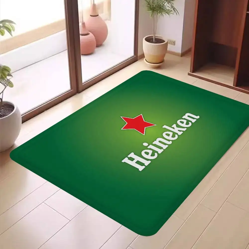 H-Heineken beer brand Hallway Carpet Washable Non-Slip Living Room Sofa Chairs Area Mat Kitchen Doormat Area Rug