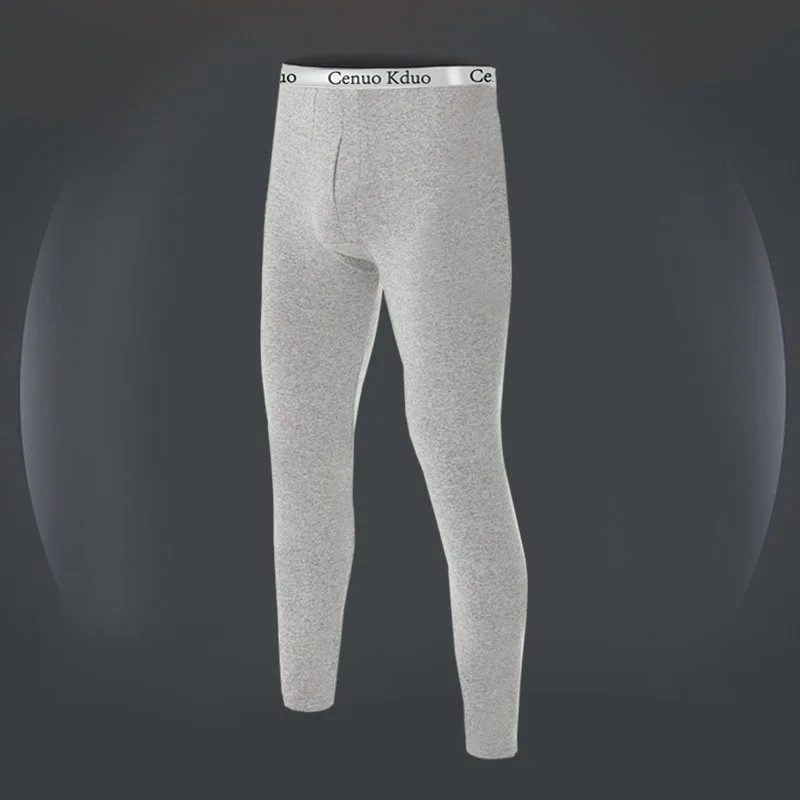 2024 New Hot SalesMen‘s Base Pants High Elasticity Thermal Front Opening Ankle Banded Men Long Pants for Sleeping