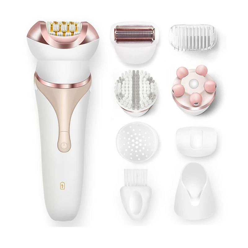 4 in 1 Usb charging Shaver Electric Massage Facial Deep Cleaning Rotary brush Multi-functional beauty tool set