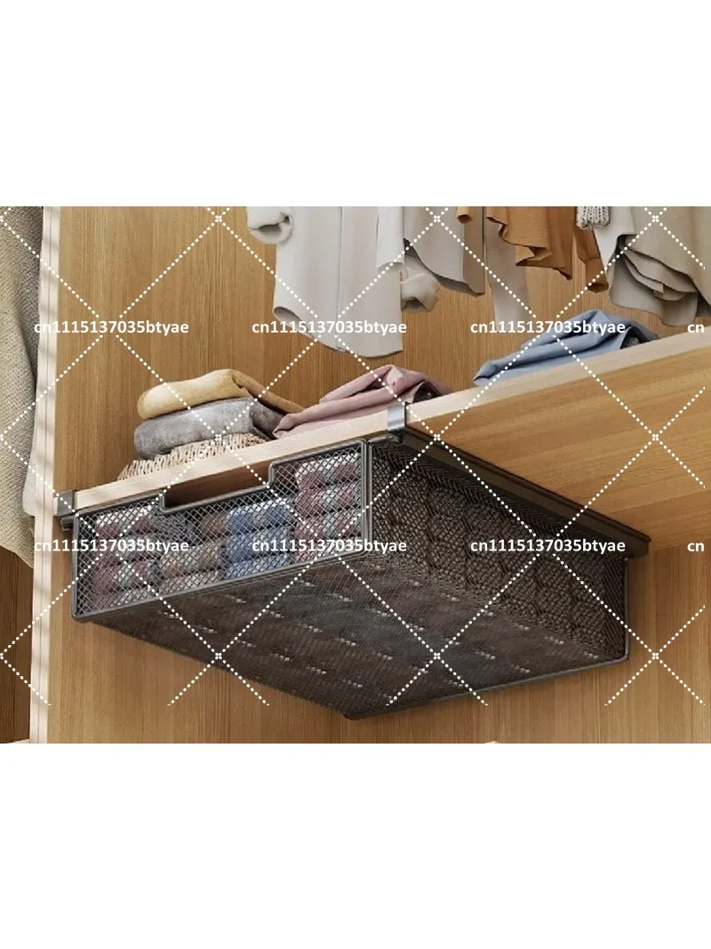 Space Saving under Wardrobe Drawer Hanging Basket Clothes Storage Layered Rack Organizer for Home