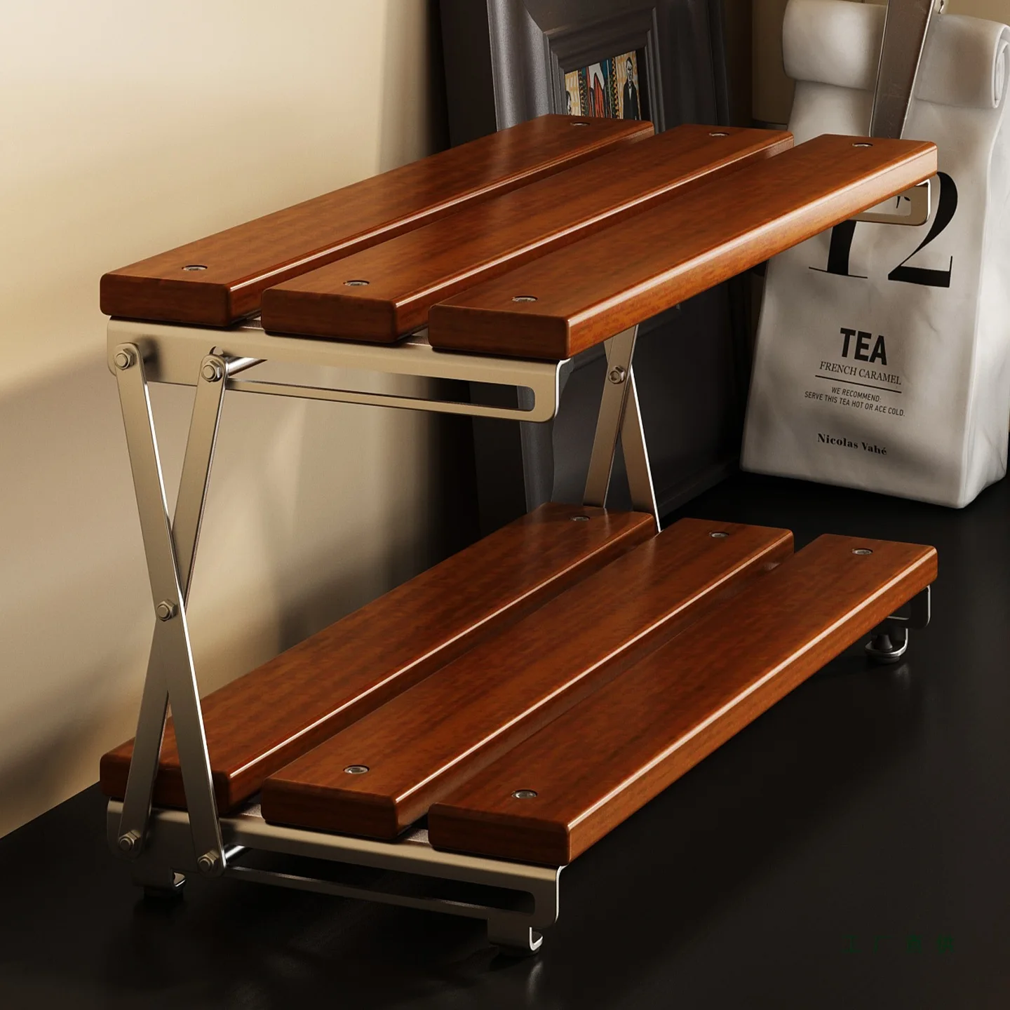 DSA Foldable Shelf Desktop Small Hand-brewed Coffee Corner Arranger Bar Table Coffee Cup Storage Display Rack