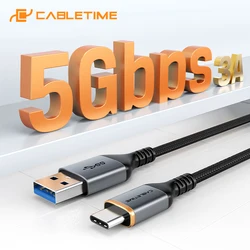 CABLETIME-kabel USB typu C 3.0, nowy projekt, transmisja danych, 5Gbps, do urządzeń USB C, Samsung, Huawei, c4 35