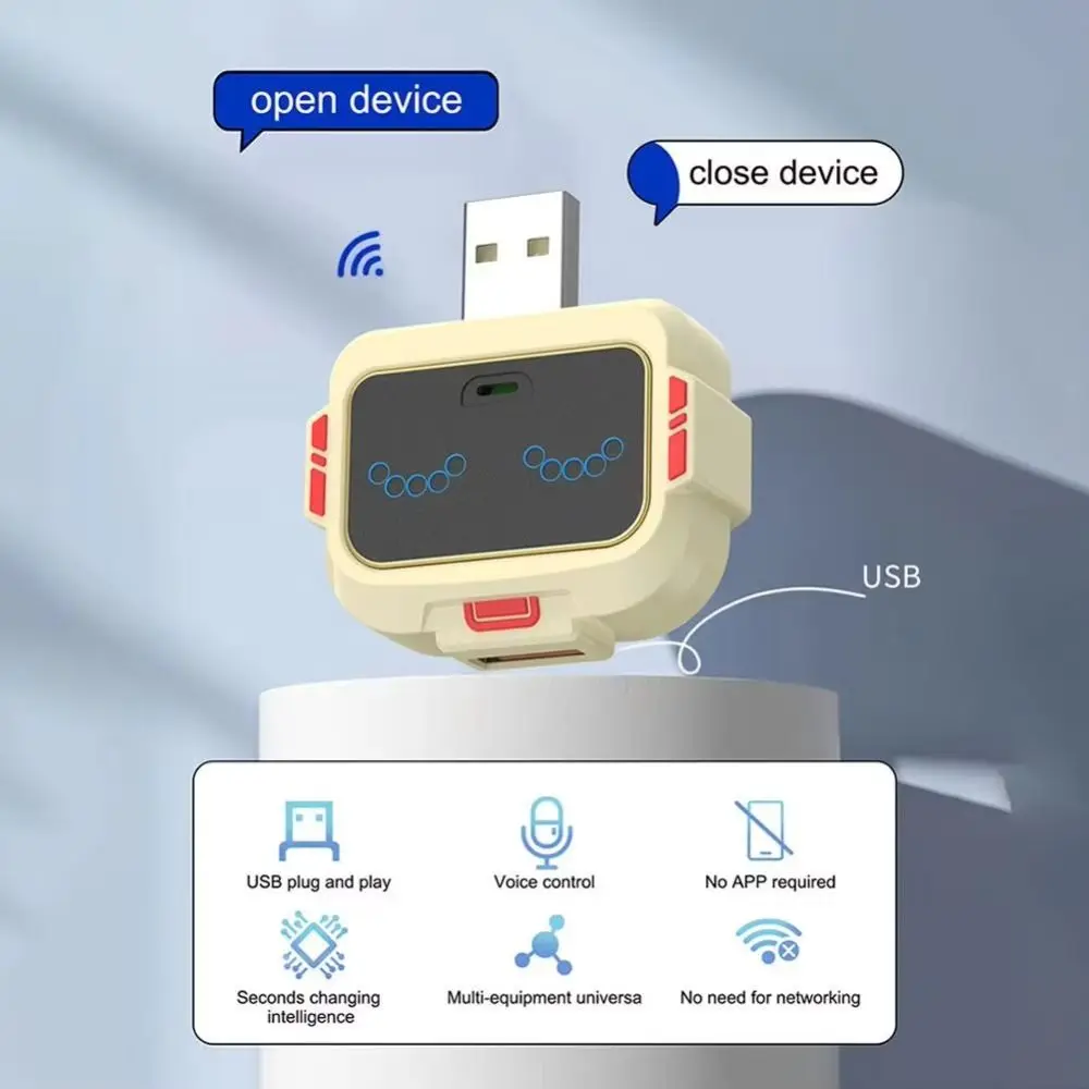 Converter Lamp Smart USB Socket Protection Lights Switch Voice Extender Voice Control Socket English Voice Intelligent Voice
