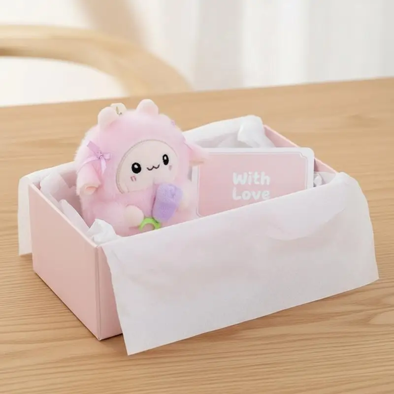 Little Sheep Plush Keychain Cute Cartoon Animal Stuffed Doll Key Ring Fashion Accessory for Girls Daily Wear