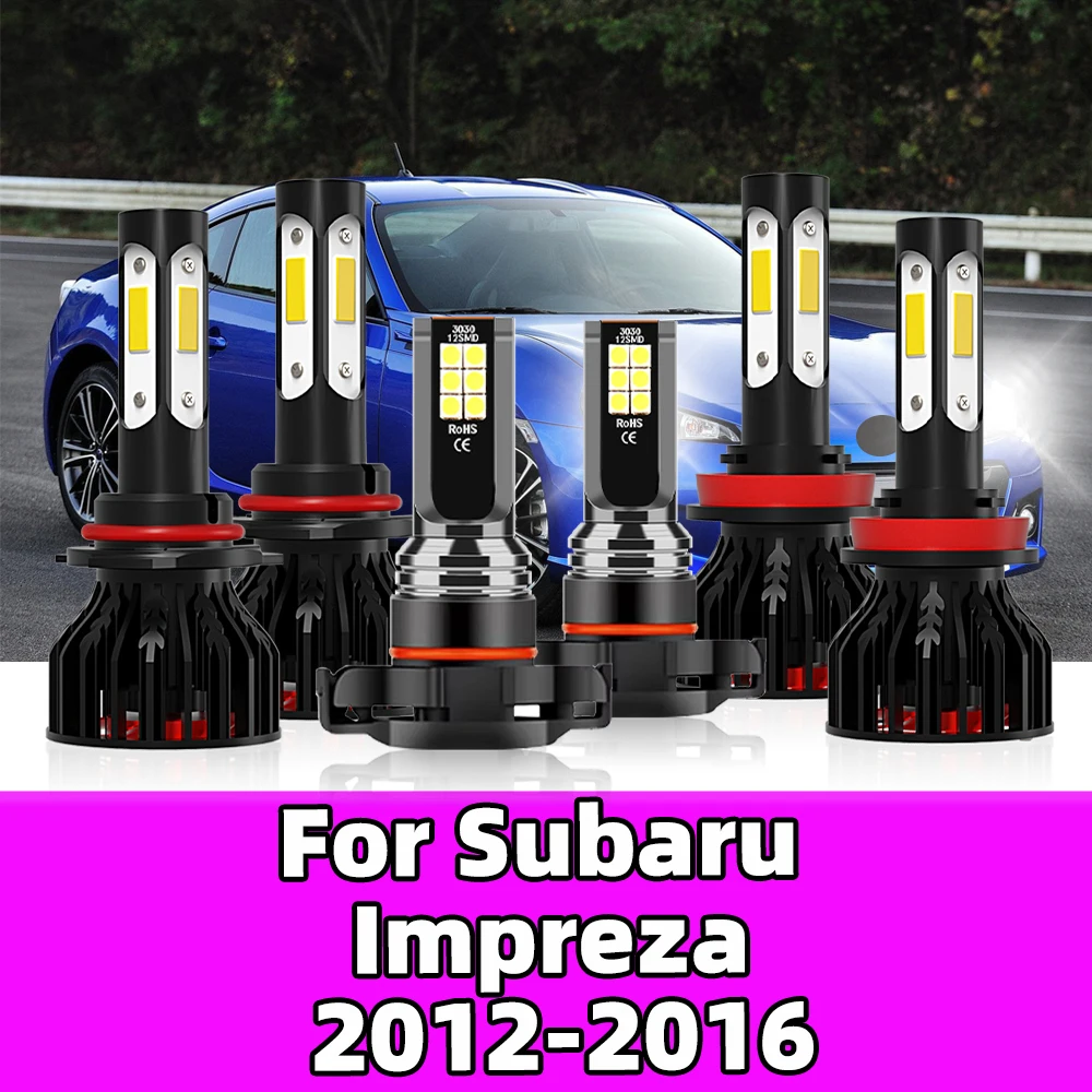 For Subaru Impreza 2012 2013 2014 2015 2016 Led Headlight Bulb Car 6000K 12V 20000LM Auto Headlamp Front Fog Lamps 5202 H11 9005