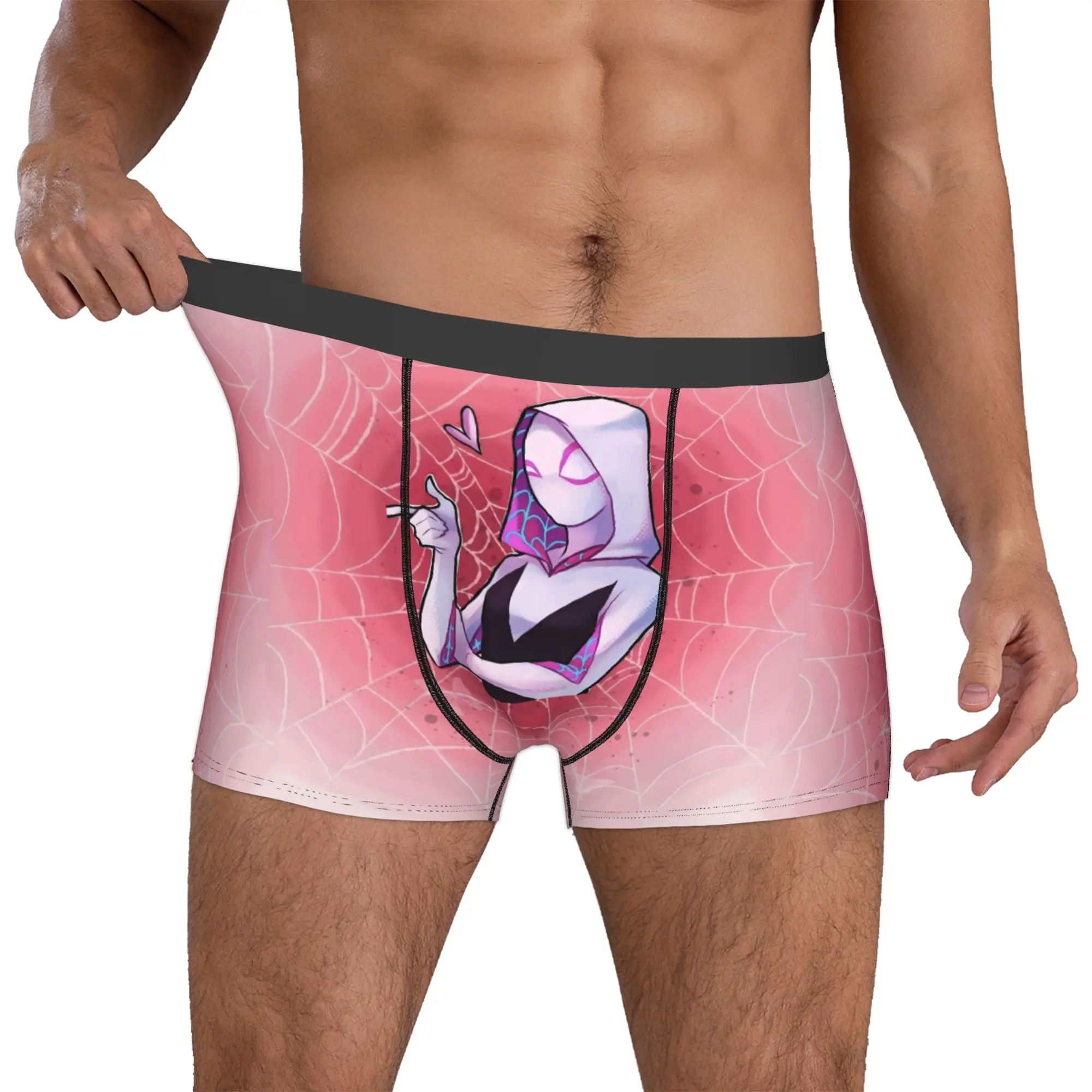 

Customized G-Gwen Stacy S-Spiderman Underwear Men Printed Superhero Boxer Shorts Panties Briefs Soft Underpants