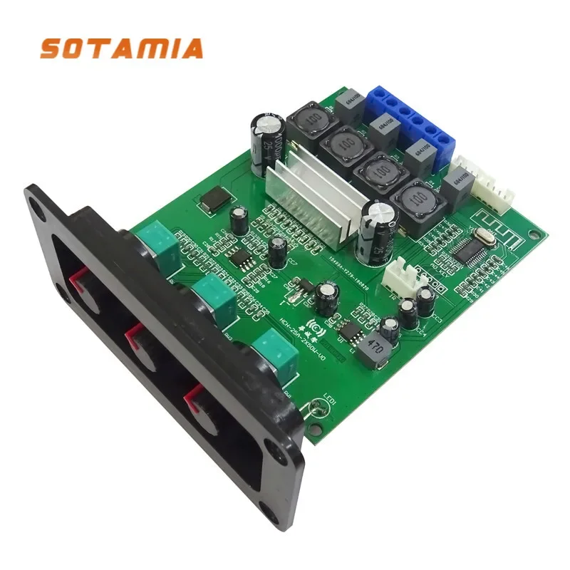 SOTAMIA TPA3116 Bluetooth 5.0 Power Amplifier Board 2x50W Class D Sound Amplifiers Stereo Home Amplify with Treble Bass Adjust