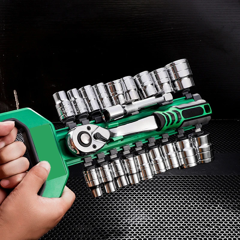 

Ratchet Socket Wrench Set Mechanic Tool Kit and Sockets Set with Quick Release Reversible Ratchet Handle and Extension