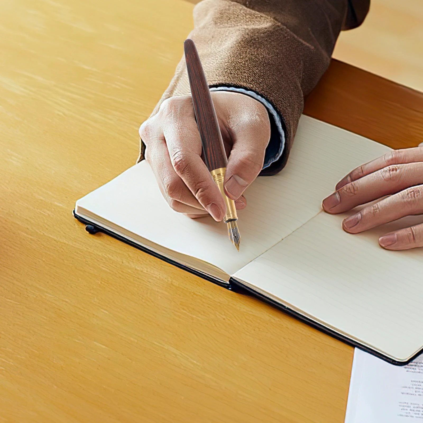 

Fountain Pen Wooden Design for Artists and Students Premium Smooth Writing Instrument Compact Travel Size Refillable Stationery