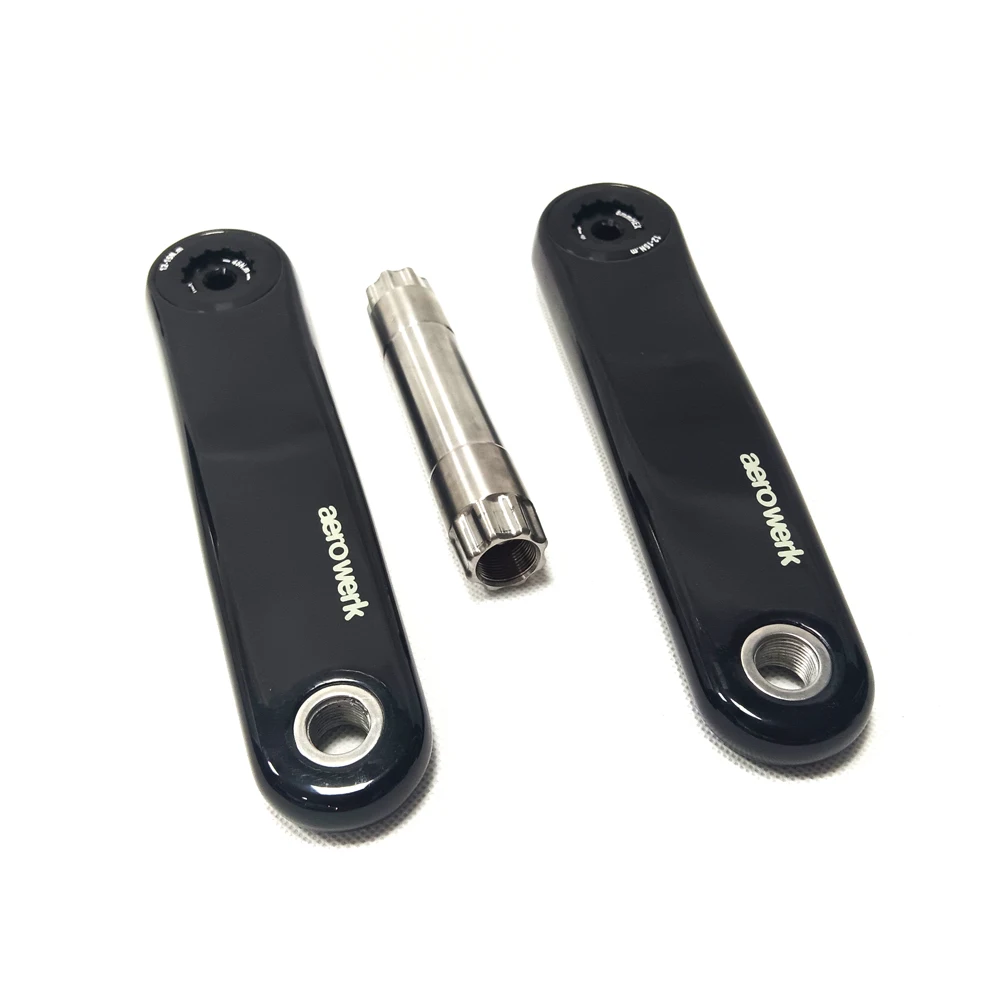 AEROWERK Carbon Bike Crankset 24mm Titanium Axle 170MM, Road Bicycle Crank