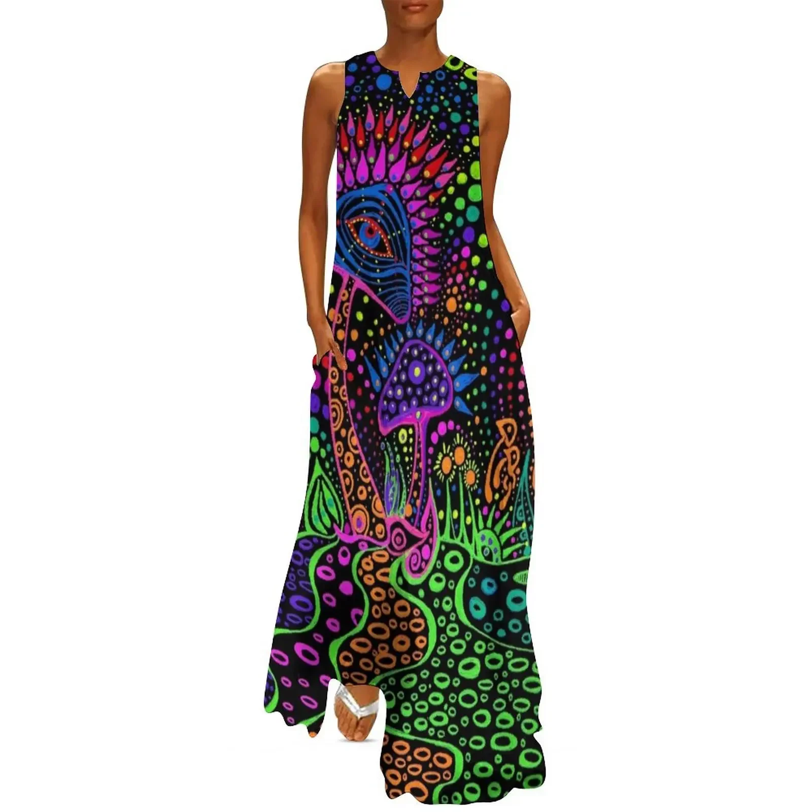 

Mushroom Lava Long Dress women long dresses Women's skirt Woman fashion Dress
