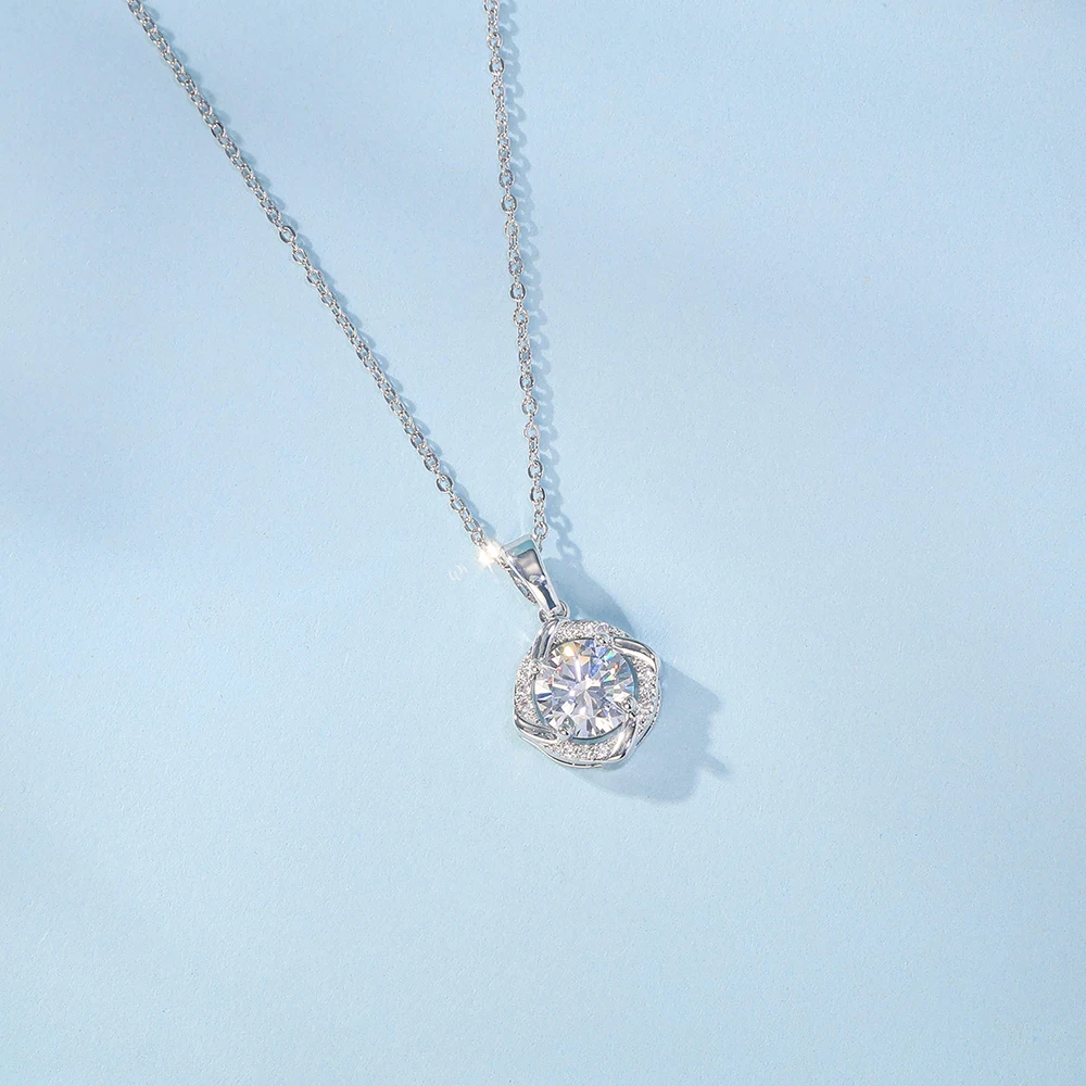 

Moissanite Windmill Pendant Necklace 925 Sterling Silver Clavicle Chain Confession Jewelry Wedding Engagement Proposal Birthday